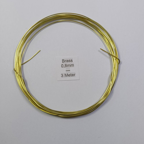 Brass wire round shape 0.8 mm diameter 3 meters like new