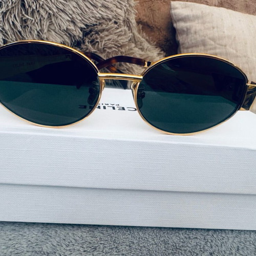 Celine sunglasses like new, green and gold