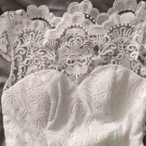 chinese dress ladies Chi Chi Lace Midi Wedding Dress in White, Size 10 White Female