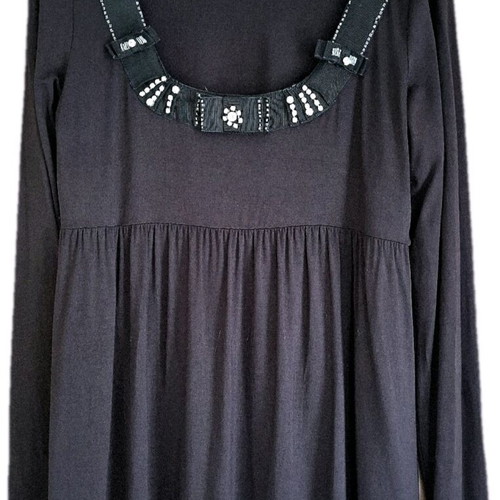 ROUGE Paris Retro chic long-sleeve top like new, black