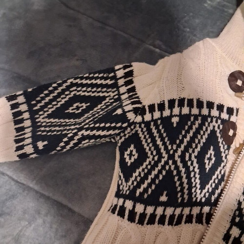 Lee Ecosse men's cardigan sweater, size L, white