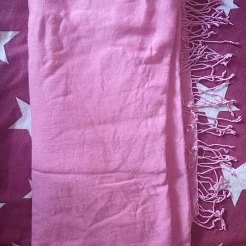 Pink scarf like new, thin large shawl