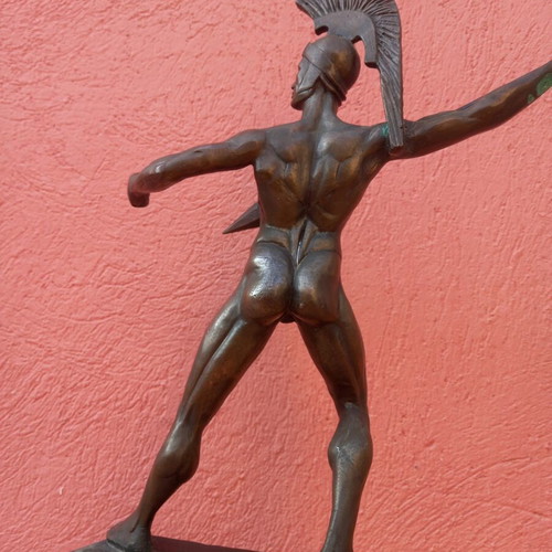 Leonidas sculpture used, tin on marble base