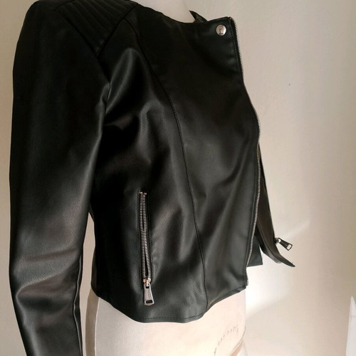 Women's biker jacket used, size Small, black