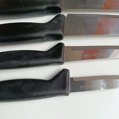 Set of 5 professional kitchen knives stainless steel like new