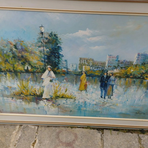 Painting The Walk used on canvas with wooden frame