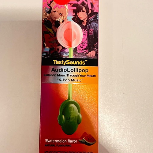 Amos TastySounds Audio Lollipop with Watermelon Flavor, New