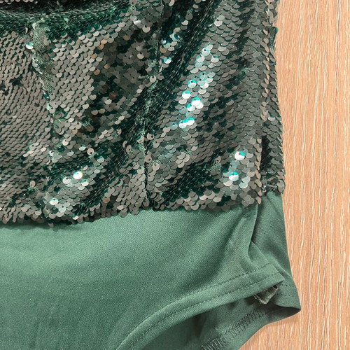 Zara green bodysuit with sequins like new, size M