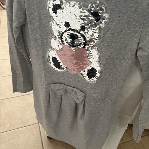 Girls' dress gray fleece new, age 10-12