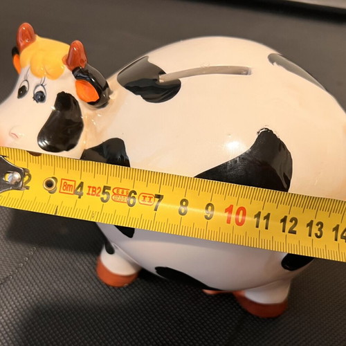 Ceramic Cow Piggy Bank like new, decorative and cute