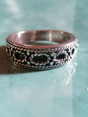 Silver 925 ring with braids new no 55 (US 7)