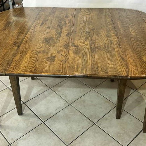 Wooden solid dining table with extension 78x107x134 cm used