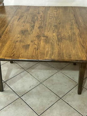 Wooden solid dining table with extension 78x107x134 cm used