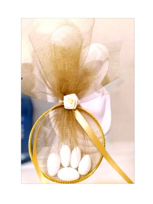 Handmade bombonieres with metal wreath made to order