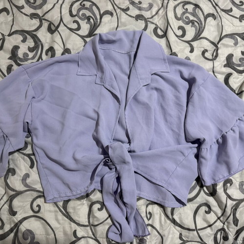 Women's set skirt and blouse in purple like new