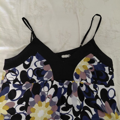 Geisa cotton dress, black and multicolour, size XL 42