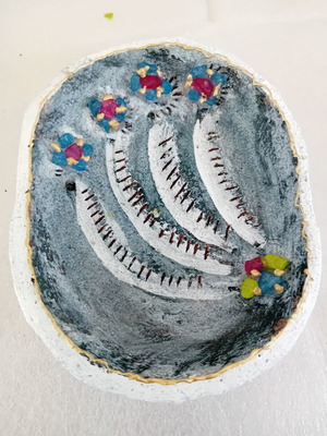 Ceramic plate inspired by Cyclades, new