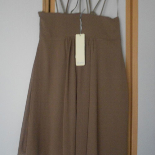 Ysatis Brown-Mocha Mini Dress sleeveless with cords, new, size M