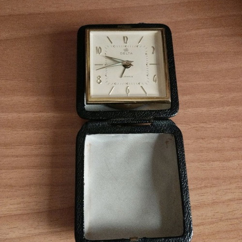 Travel clock used from the 70s analog tabletop