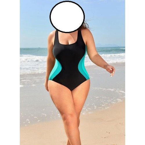 Charmo women's one-piece sports swimsuit with shaping effect and cups, 4XL