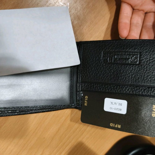 Boweisi Black Leather Men's Wallet New