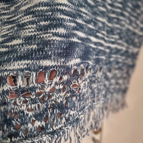 Boho knitted top like new with fringes, sleeveless crop
