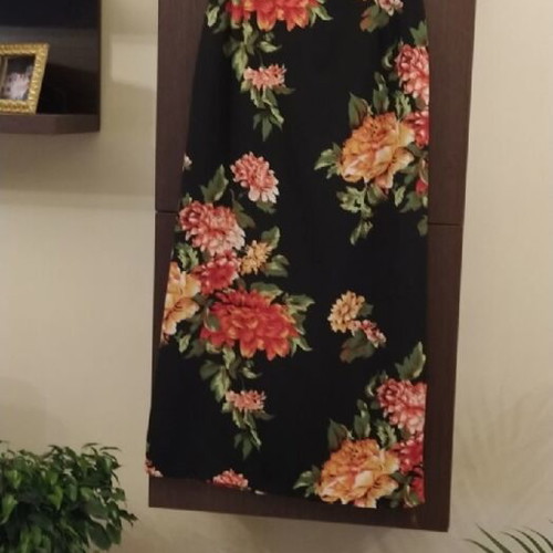 Set midi skirt handmade and sheer tie blouse multicolor new, size M,L
