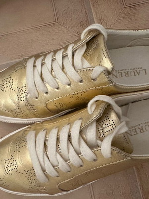 Ralph Lauren women's athletic shoe used, gold, size 37