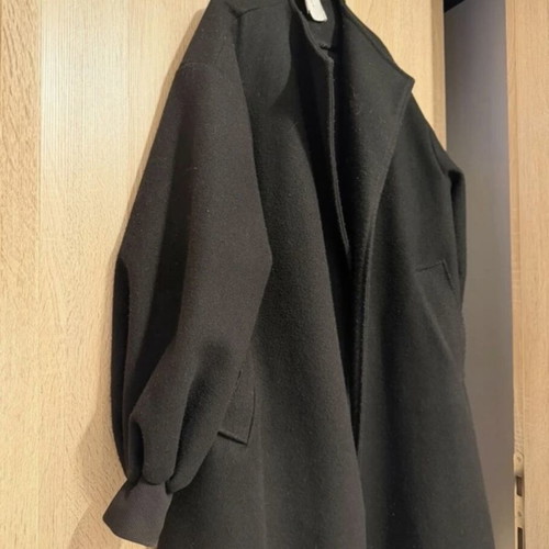 Lumina black coat long one size used without belt