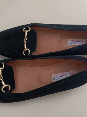 Loafers women's used black suede Greek made Lemisios