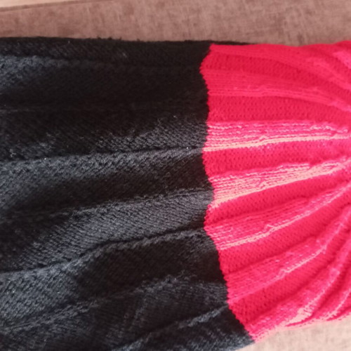 Handmade midi dress used, black and red