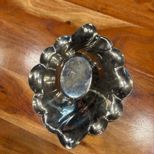 Silver-plated bowl with 24k gold collectible like new