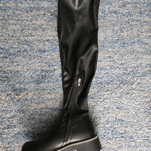 Women's boots size 41 new, over-the-knee with half zipper and rhinestone strip