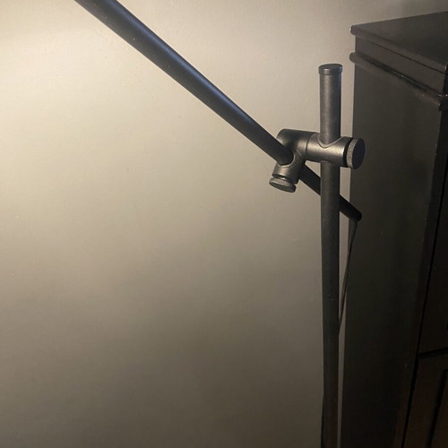 Ikea floor lamp like new, black metal adjustable
