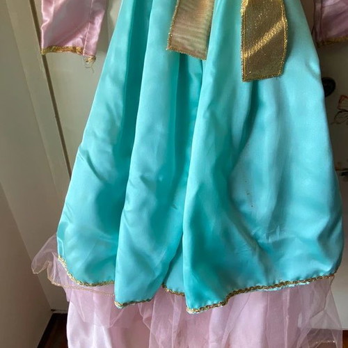 Children's carnival rose costume used, turquoise and pink
