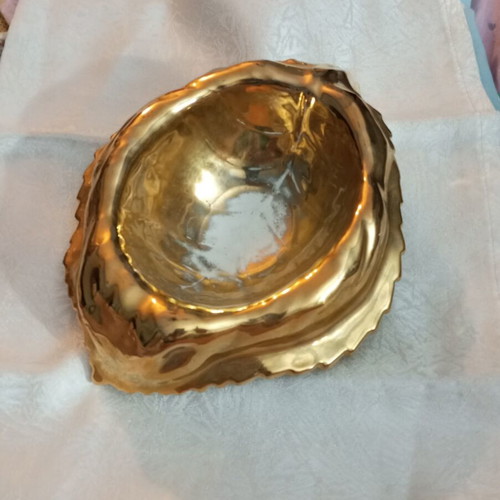 Christian Dior Galle gold-plated ceramic and porcelain ashtray 1960s