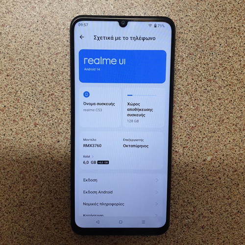 Realme C53 smartphone 128GB, 6+6GB RAM, gray