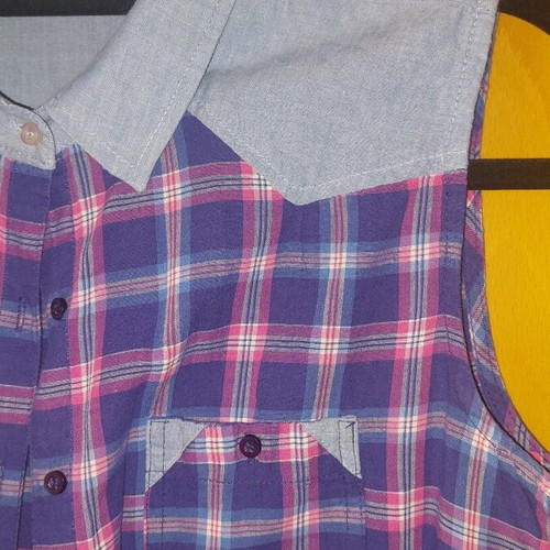Sleeveless shirt Stradivarius new, size XL, blue and pink