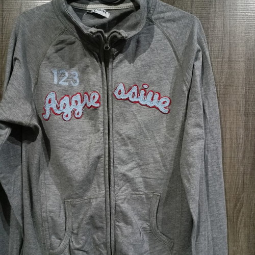 Gray zip-up cardigan