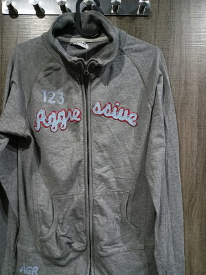Gray zip-up cardigan