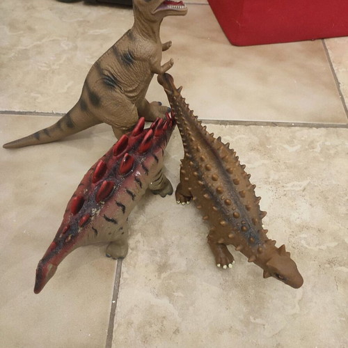 Dinosaur soft figures used, set of 3 about 24 cm each