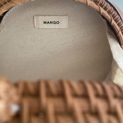 Mango straw shoulder bag like new, beige and brown
