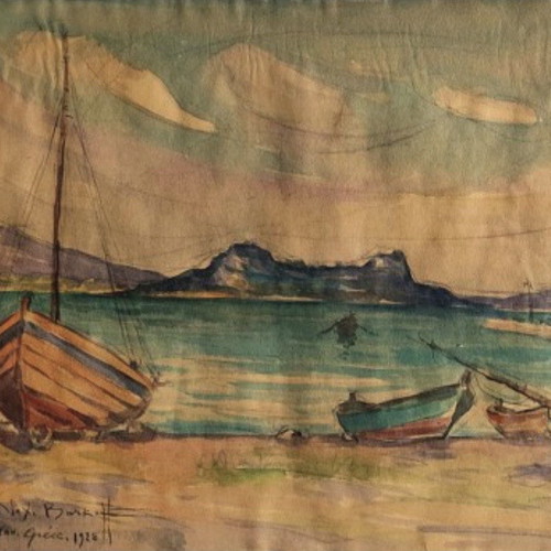 Alex Barkoff painting 1928 used, Corfu theme