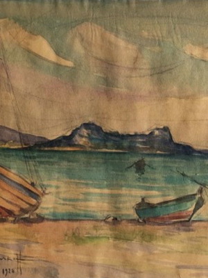 Alex Barkoff painting 1928 used, Corfu theme