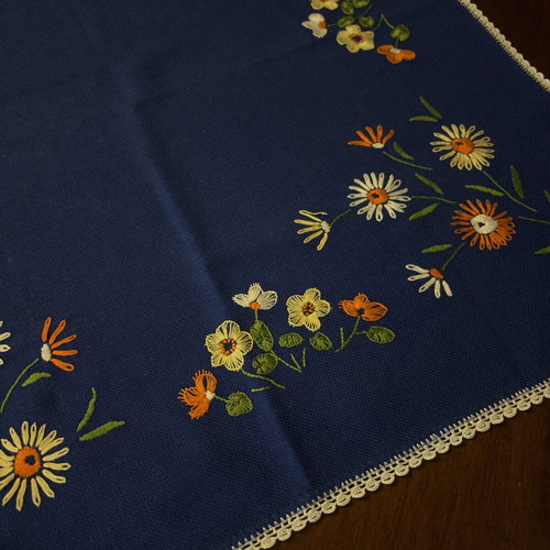 Kares handmade table linen blue 65x65 used