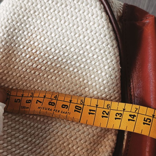 Bartuggi backpack vintage new, beige and brown straw look