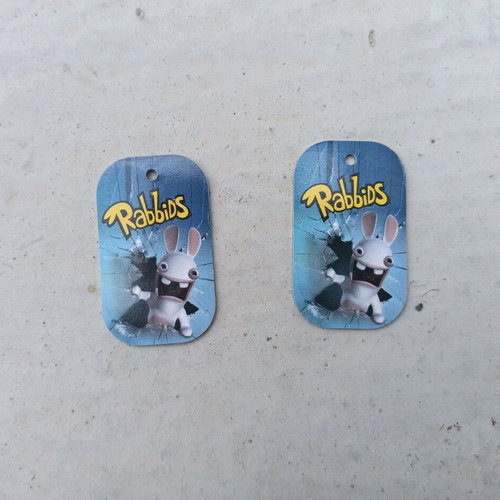 Rabbids metal tags like new, numbers 174 and 210