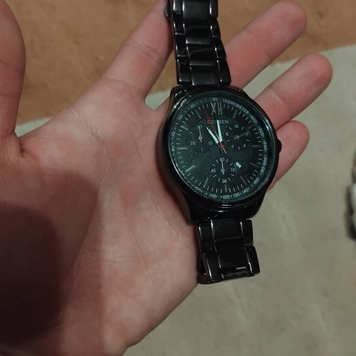 Curren men's watch black used with sporty classic design
