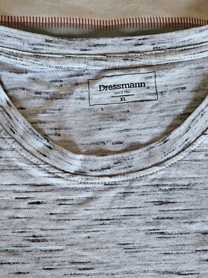 Dressmann Space Dye T-shirt XL/L, melange white/grey/black