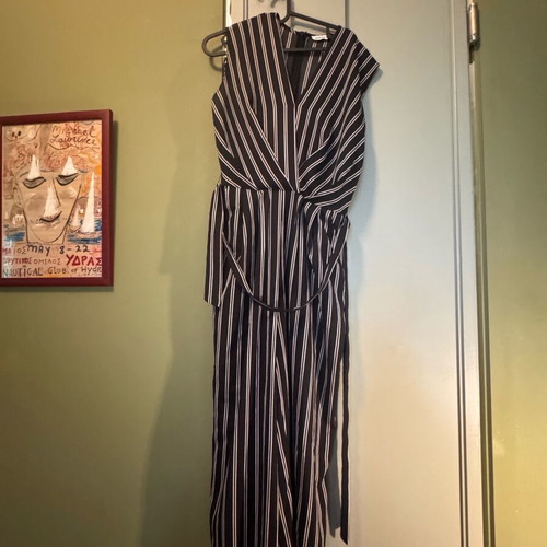 Marina V striped jumpsuit like new, black and white, size M